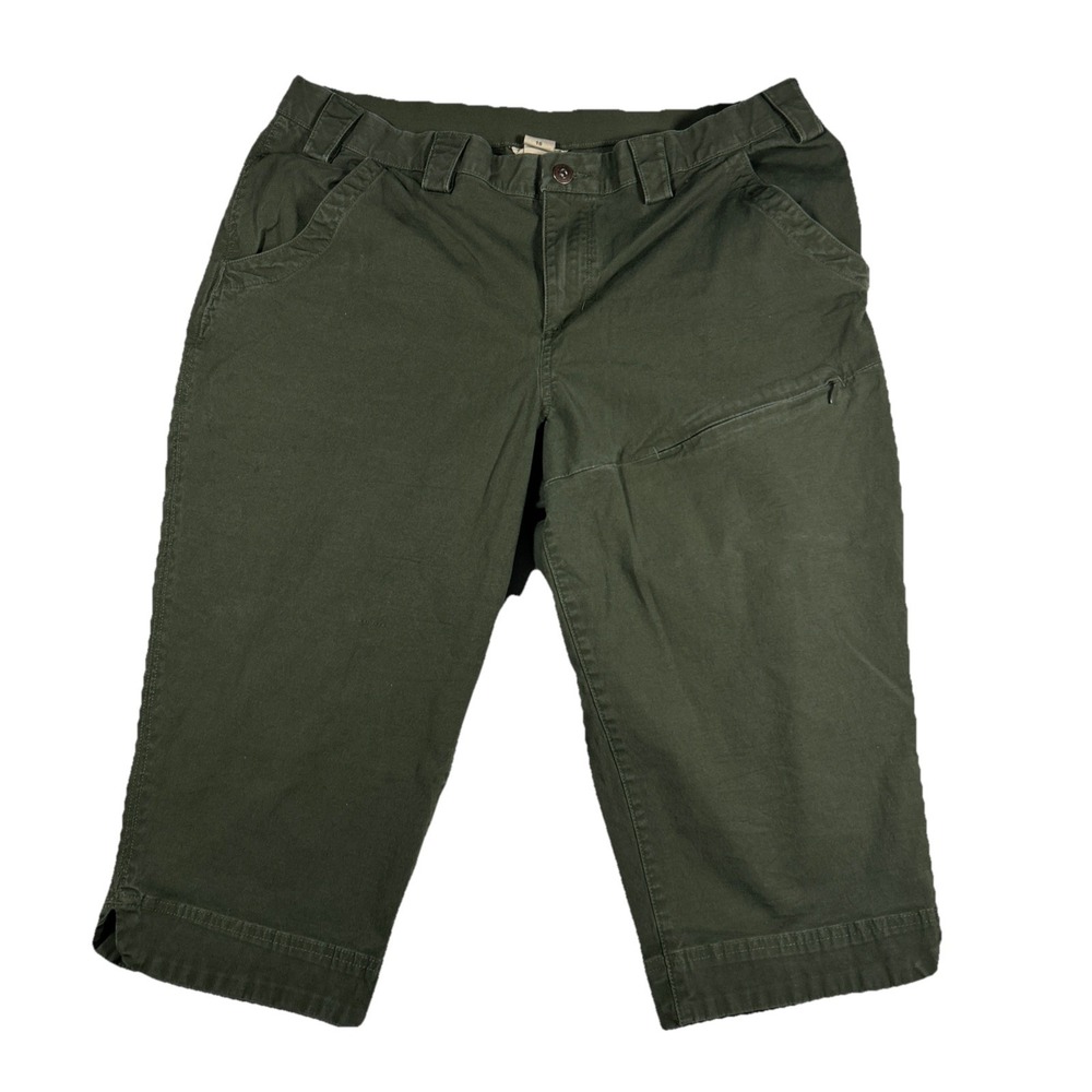 Duluth Trading Capri Pants Size 16 Green Utility Gardening Hiking Outdoor